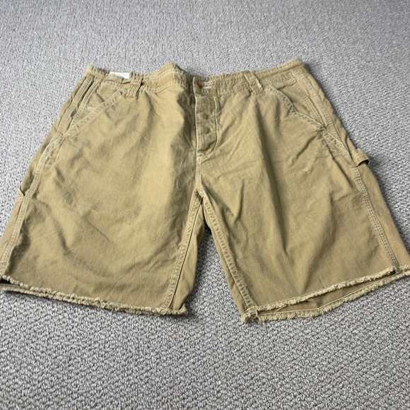 Polo Ralph Lauren Mens Shorts Size 40 Brown Khaki GI‎ Fit Button Fly Bermuda - Picture 1 of 15